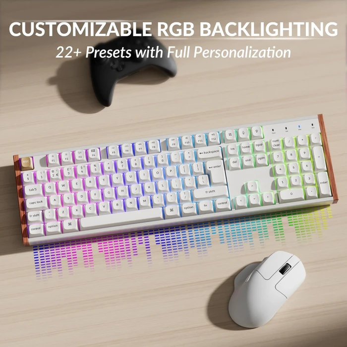 Keychron K10 HE Wireless, Special Edition ISO White, LEDs RGB, Gateron 2.0 Magnetic Nebula, USB/Bluetooth, ES