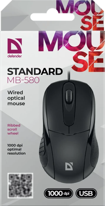 Defender Standard MB-580 Wired Optical Mouse schwarz, USB