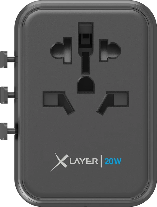 XLayer Reisestecker weltweit 20W schwarz