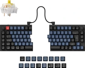 Keychron Q11, 75% Split Design, schwarz/blau, LEDs RGB, hot-swap, Keychron K Pro BANANA, USB, DE