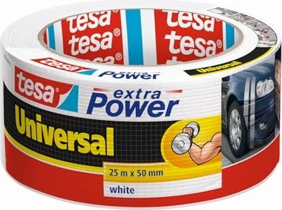 tesa extra Power Universal weiß, Gewebeband, 50mm/25m, 1 Stück