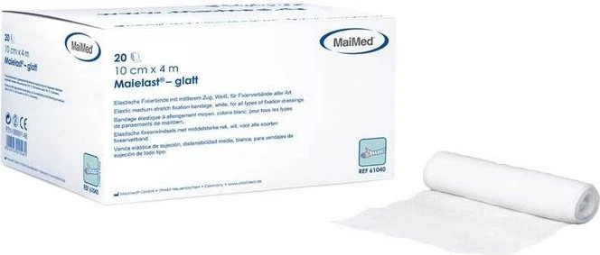 MaiMed Maielast glatt Elastische Fixierbinde, 10cm x 4m, 20 Stück