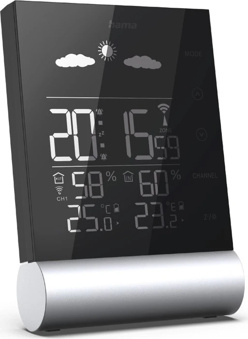 Hama Wetterstation Black Line schwarz, digital