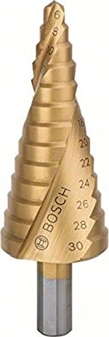 Bosch Professional HSS-TiN Stufenbohrer, 6-30x52x93.5mm, 1 Stück