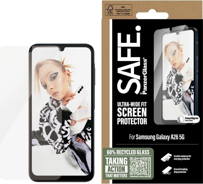 PanzerGlass Safe Screen Protector Ultra-Wide Fit with Aligner für Samsung Galaxy A26 5G