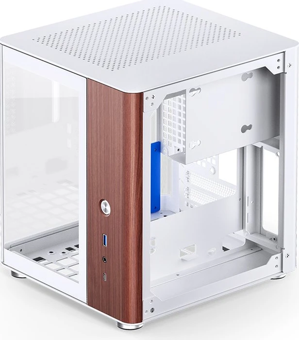 Jonsbo TK-0 White, weiß/braun, Glasfenster, Mini-ITX