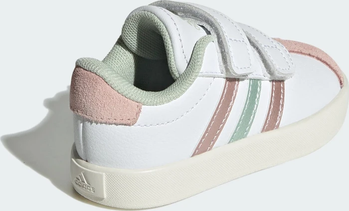 adidas VL Court 3.0 cloud white/linen green metallic/sandy pink metallic (Junior)