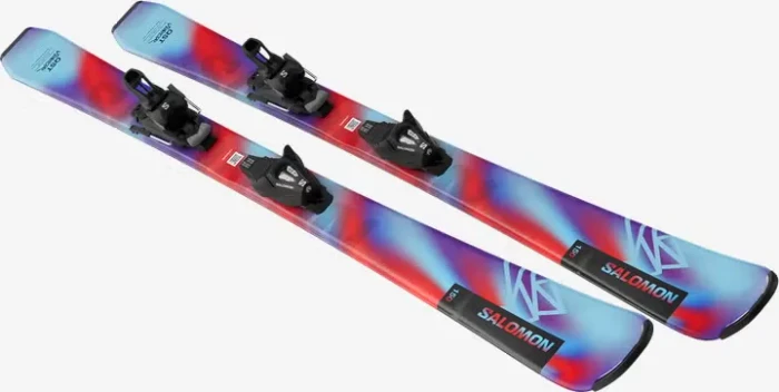 Salomon QST M + C5 pastel neon blue 3/poppy red (inkl. Bindung) (Junior) (Modell 2025/2026)