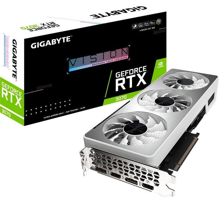 GIGABYTE GeForce RTX 3070 Vision OC 8G (Rev. 1.0), 8GB GDDR6, 2x HDMI, 2x DP