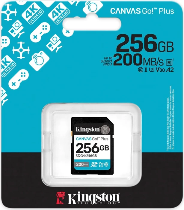 Kingston Canvas Go! Plus Gen4 R200/W160 256GB, UHS-I U3, Class 10