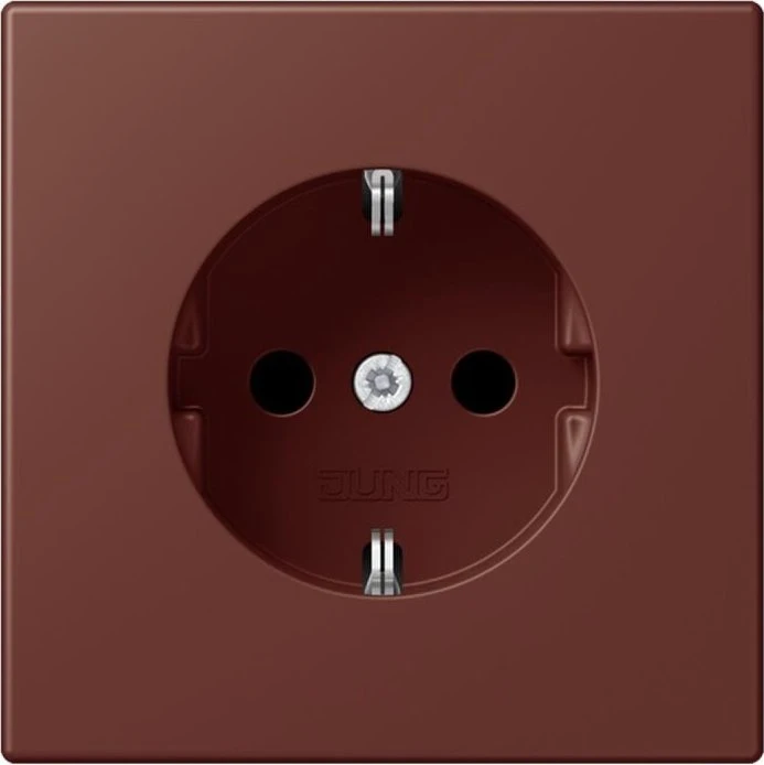 Jung SCHUKO-Steckdose, 16 A 250 V ~, Schraubklemmen, Duroplast lackiert, Serie LS, terre sienne brûlée 31