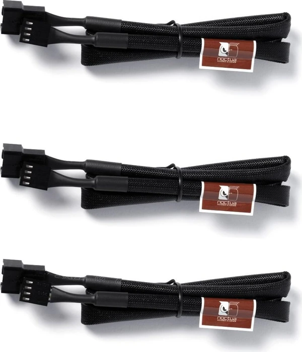 Noctua NA-SEC3, 4-Pin Verlängerung, sleeved, 60cm, schwarz, 3er-Pack