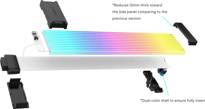 Lian Li Strimer Wireless 16-8, 12V-2x6 PCIe Verlängerungskabel, 8 Lichtleiter, RGB beleuchtet