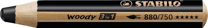 STABILO Woody 3in1 Wachsmalstift schwarz