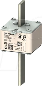 Siemens NH-Sicherungseinsatz 3NA COM mit Messfunktion mit drahtloser Kommunikation Baugroesse 2 200A Un 400V Betriebsklasse gG ohne Elektronikmodul spannungsführende Grifflaschen Stirnkennmelder