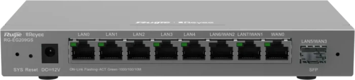 Ruijie Reyee EG200 RG-EG209GS Desktop Gigabit Smart Router, 8x RJ-45, 1x SFP