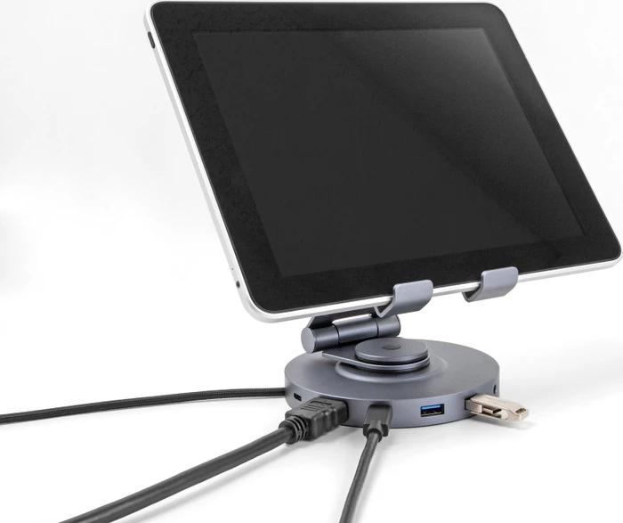 DeLOCK Tablet und Notebook Dockingstation 4K mit integrierter Halterung, USB-C 3.0 [Buchse]
