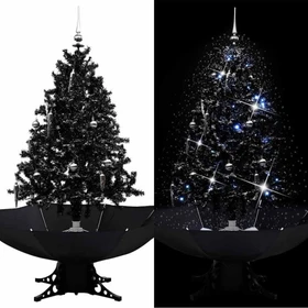 vidaXL Künstlicher Weihnachtsbaum schneiend mit Schirmfuß schwarz, 140cm