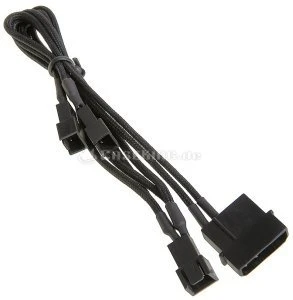 BitFenix Molex auf 3-Pin Adapter, sleeved, 20cm, schwarz