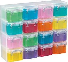 Really Useful Box Aufbewahrungsbox, 0.14l, farbig sortiert, 16er-Pack