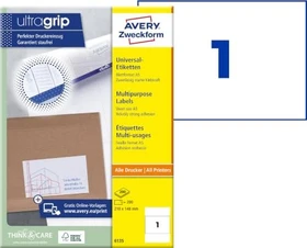 Avery-Zweckform Etiketten, A5, weiß, 200 Blatt (200 Etiketten)