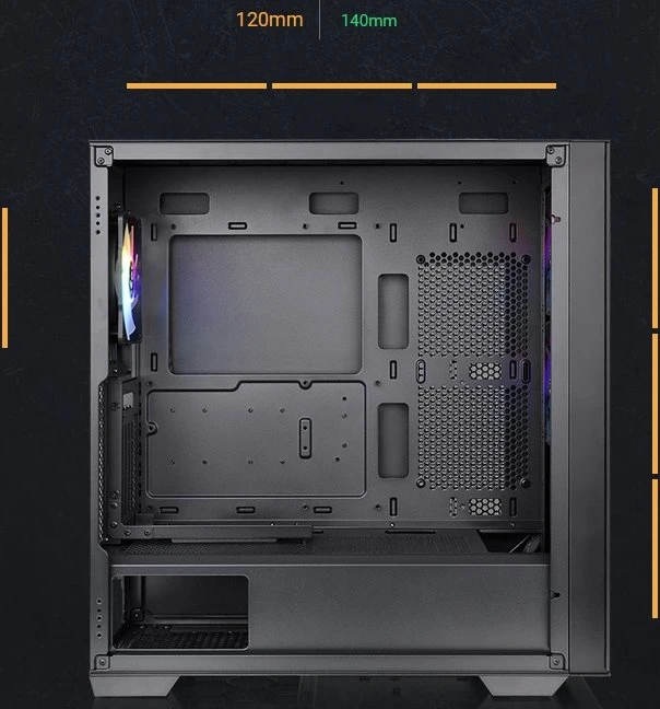 Thermaltake Divider 370 TG ARGB, schwarz, Glasfenster