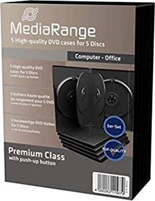 MediaRange DVD-Hülle für 5 Discs, schwarz, 5 Stück