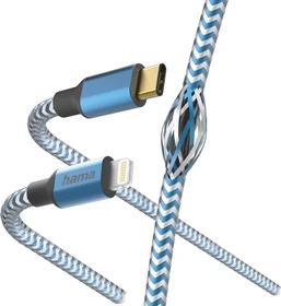 Hama Ladekabel Reflective USB-C/Lightning 1.5m Nylon blau