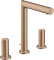 Hansgrohe Axor Uno 3-Loch Waschtischarmatur 200 mit Zerogriffen und Zugstangen-Ablaufgarnitur brushed red gold Vorschaubild