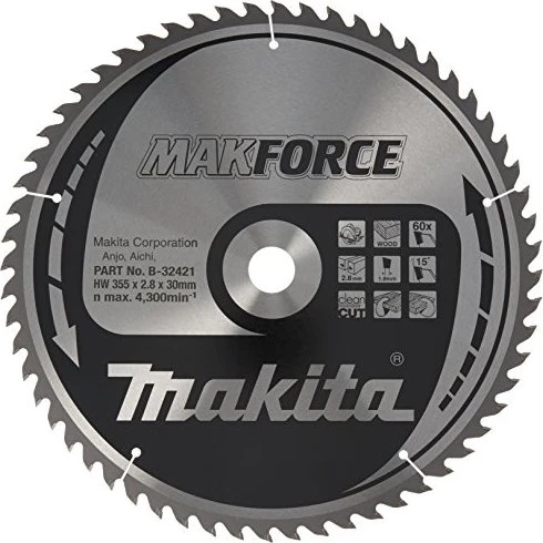 Makita MakForce Kreissägeblatt 60Z, 355x2.8x30mm, 1 Stück