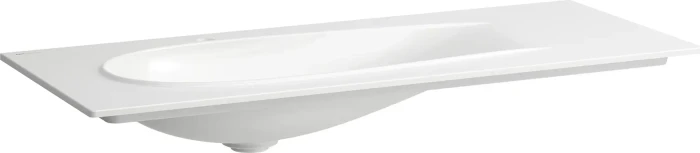 Laufen Ilbagnoalessi Möbelwaschtisch Slim, ohne Überlauf, inkl. Ablaufventil mit Ventilabdeckung Keramik, 1Hahnloch, weiß LCC