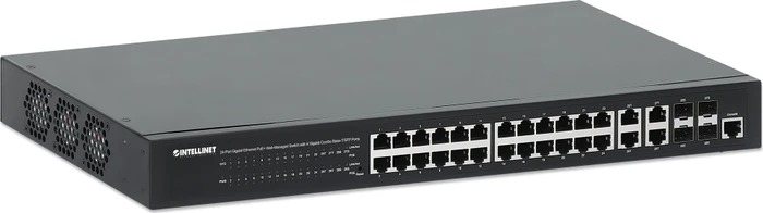 Intellinet Rackmount Gigabit Managed Switch, 24x RJ-45, 4x RJ-45/SFP, 370W PoE+