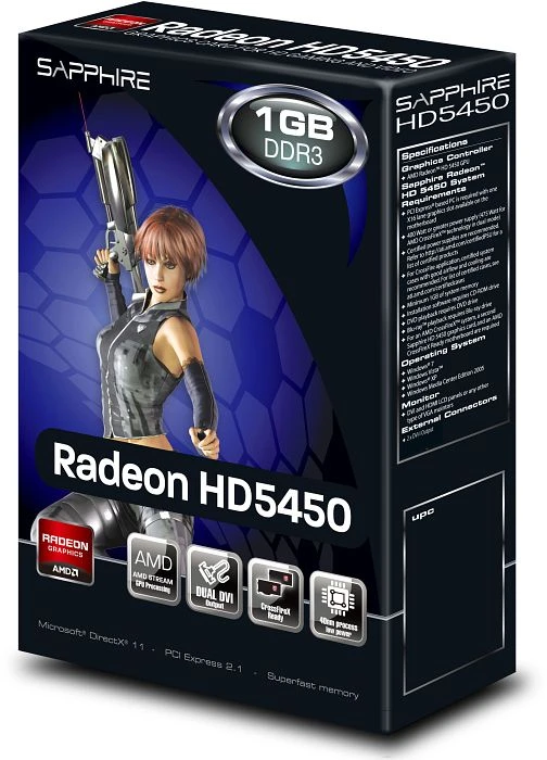 Sapphire Radeon HD 5450, 1GB DDR3, 2x DVI, lite retail