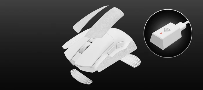 Genesis Zircon 880 Pro 8K/8K Wireless Gaming Mouse weiß, USB/Bluetooth