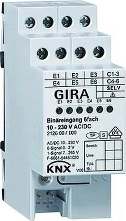 Gira KNX Binäreingang 6-fach 10-230V AC/DC