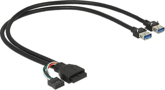 DeLOCK interne USB 3.0 Pin Header/USB 2.0 Pin Header auf 2x USB-A 3.0, 0.45m
