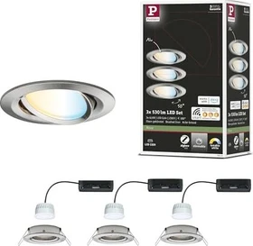 Paulmann Smart Nova Coin 6W Einbauleuchte eisen gebürstet, 3 Stück