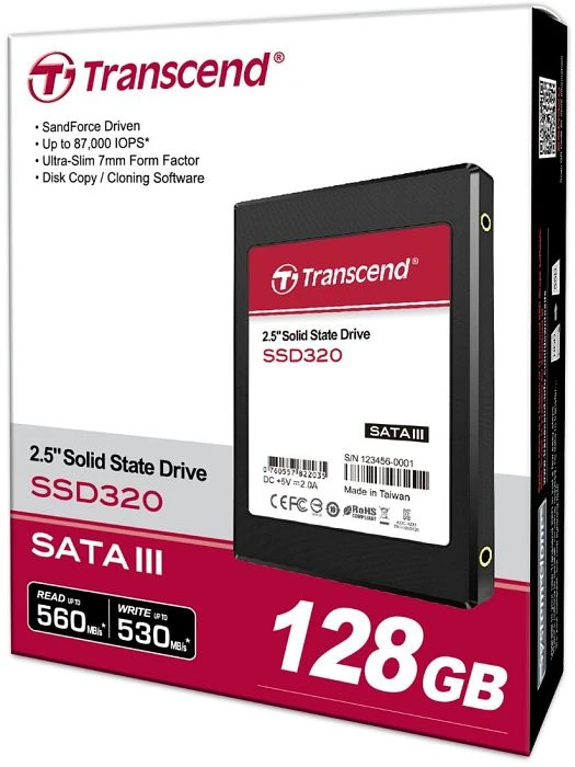 Transcend SSD320 128GB, 2.5" / SATA 6Gb/s