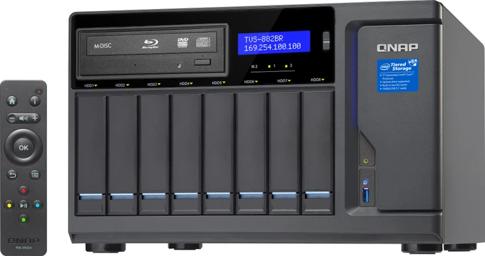 QNAP TVS-882BRT3-ODD-i5-16G 21TB, 16GB RAM, 4x RJ-45 1000Base-T, 4x Thunderbolt 3 / USB-C 3.1