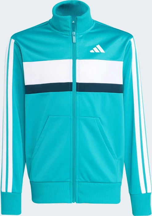 adidas Seasonal Essentials Tiberio 3-Streifen Tricot Trainingsanzug pure teal/aurora ivy/white (Junior)