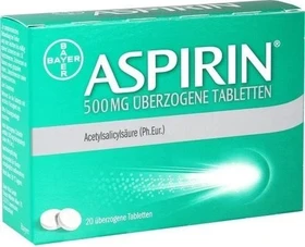 Bayer Aspirin 500mg überzogene Tabletten, 20 Stück