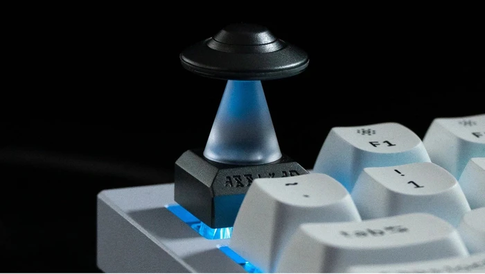 Keychron UFO Alu Alloy Artisan Keycap, Aluminium, Acryl, schwarz/silber, 1 Taste