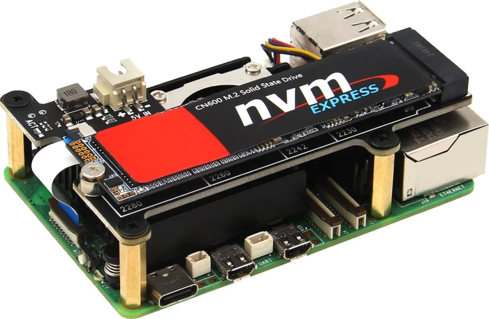 Geekworm X1001 PCIe auf M.2 Key-M NVMe Adapter-Board, M.2 M-Key 2230/2242/2260/2280 NVMe Slot für Raspberry Pi 5