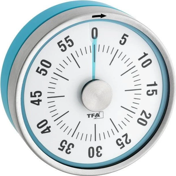 TFA Dostmann Puck Kitchen Timer Eieruhr analog türkis