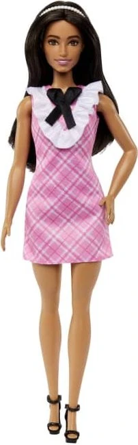 Mattel Barbie - Fashionistas Barbie mit schwarzem Haar und Karokleid