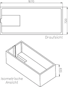 Schedel Wannenträger 170x75cm
