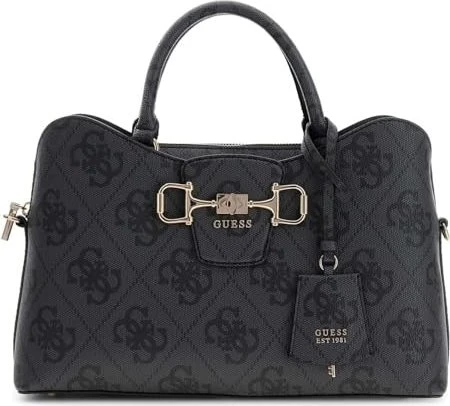 Guess Janie Logo Girlfriend Satchel Handtasche coal logo