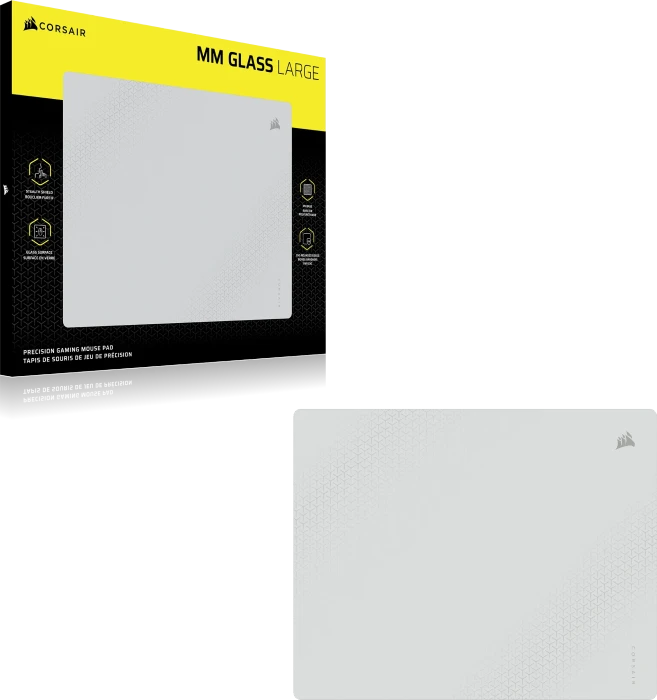 Corsair MM Glass Precision Gaming Mouse Pad - Large 450x400mm, grau