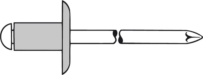 Gesipa Alu/Stahl Großkopf Blindniete 4x16mm, 500 Stück