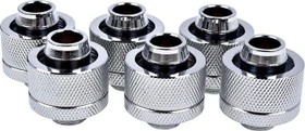 Alphacool Eiszapfen Schlauchanschluss G1/4" auf 19/13mm, 6er-Pack verchromt